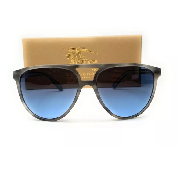 Burberry Men's Striped Grey and Blue Sunglasses! - Picture 2 of 3